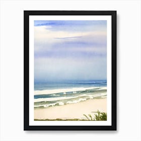 Atlantic City Beach, New Jersey Watercolour Art Print