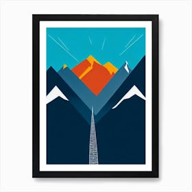 Skiwelt Wilder Kaiser Brixental, Austria Modern Illustration Skiing Poster Art Print