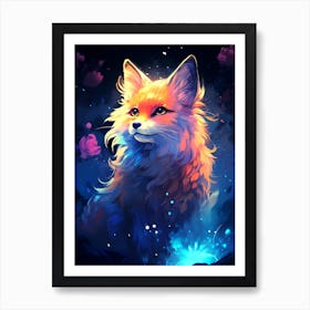 Fox Beauty Galaxy Art Print