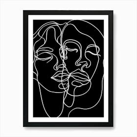 Minimalist Portraits Women Black And White 10 Art Print