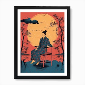 Female Samurai Onna Musha Illustration 20 Art Print