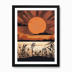 Sunset Over Water 3 Art Print