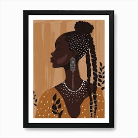 African Woman With Braids 2 Art Print