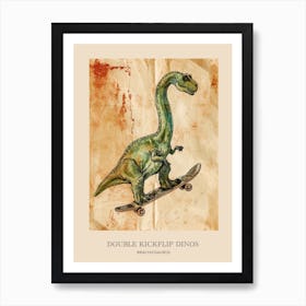 Brachiosaurus Vintage Dinosaur Poster 1 Art Print