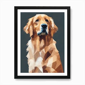 Golden Retriever Polygon Art Animal Dog Pet Art Print