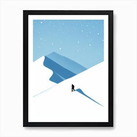 Portillo, Chile Minimal Skiing Poster Art Print