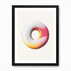 Powdered Sugar Donut Abstract Line Drawing 1 Art Print