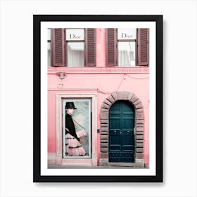 Fashion Door In Pink, Rome Art Print