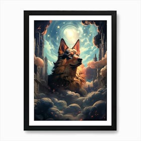 Dog In The Clouds Art Print