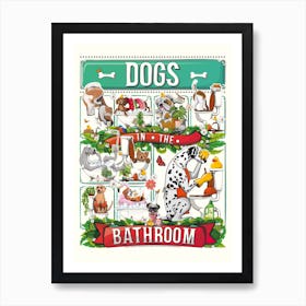 Dogs In The Bathroom Art Print