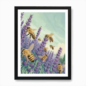 Leafcutter Bee Storybook Illustration 13 Art Print