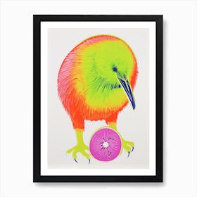 Colourful Bird Painting Kiwi 3 Art Print