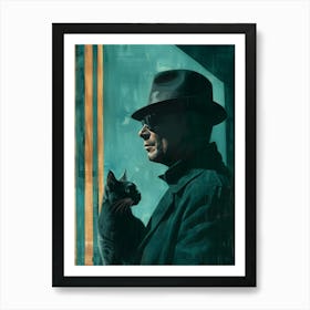 Man With A Cat 1 Art Print