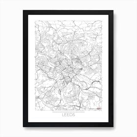 Leeds Map Minimal Art Print