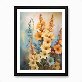 Fall Flower Painting Delphinium 1 Art Print