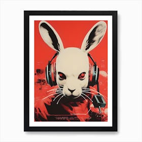 DJ Rabbit Retro Style Rave Poster Art Print