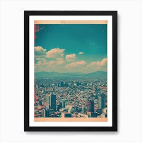 Cityscape Retro Polaroid Inspired 1 Art Print