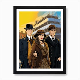 Titanic Family Boarding Pop Art 2 Art Print