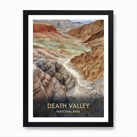 Death Valley National Park Watercolour Vintage Travel Poster 3 Art Print
