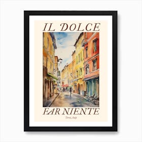 Il Dolce Far Niente Terni, Italy Watercolour Streets 2 Poster Art Print