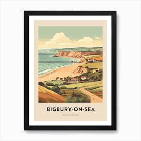 Devon Vintage Travel Poster Bigbury On Sea 2 Art Print