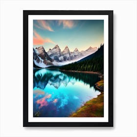 Mountain Lake At Sunset 3 Art Print