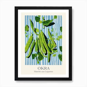 Marche Aux Legumes Okra Summer Illustration 1 Art Print