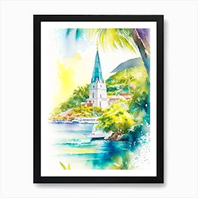 Grenadines Saint Vincent And The Grenadines Watercolour Pastel Tropical Destination Art Print