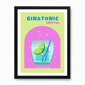 Gin And Tonic Cocktail Art Print