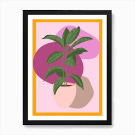 Pink Aesthetic House Plant Art Print