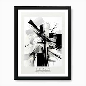 Elegance Abstract Black And White 3 Poster Art Print