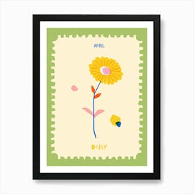 April Birthmonth Flower Daisy Art Print