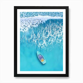 Small Boat In The Ocean Art Print