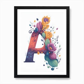 Colorful Letter A Illustration 46 Art Print