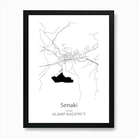 Senaki,Georgia Minimalist Map Art Print