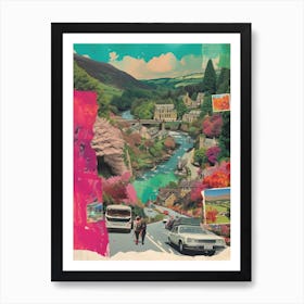 Devon   Retro Collage Style 1 Art Print