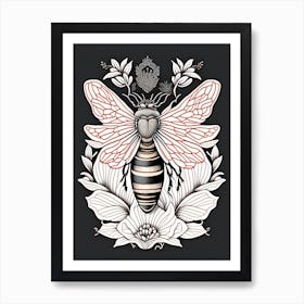 Queen Bee Ink William Morris Style Art Print