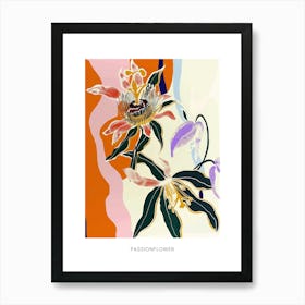 Colourful Flower Illustration Poster Passionflower 2 Art Print