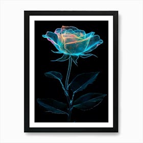 Fractal Rose Art Print