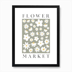 Sage Green Flower Market Art Print