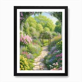 Cottagecore Lush Garden Path 1 Art Print