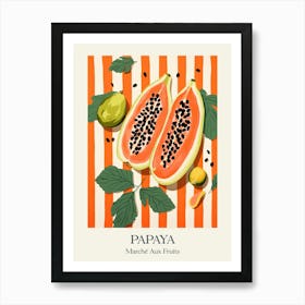 Marche Aux Fruits Papaya Fruit Summer Illustration 5 Art Print