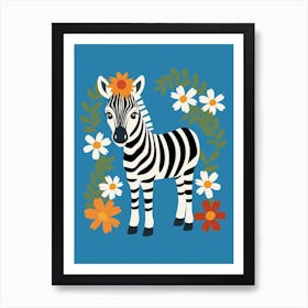 Baby Animal Illustration  Zebra 2 Art Print