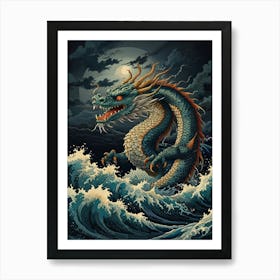 Dragon In The Ocean Art Print