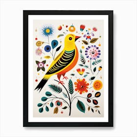 Scandinavian Bird Illustration Yellowhammer 1 Art Print