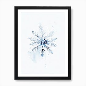 Cold, Snowflakes, Minimalist Watercolour 1 Póster