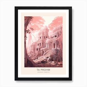 The Ta Prohm Siem Reap Cambodia Travel Poster Art Print