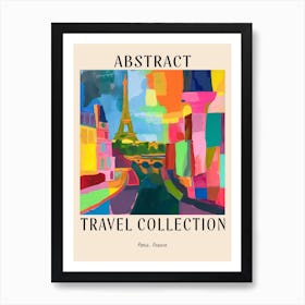 Abstract Travel Collection Poster Paris France 4 Art Print