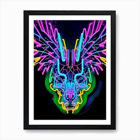 Neon Skull 40 Art Print