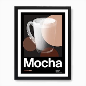 Mid Century Dark Mocha Coffee Art Print